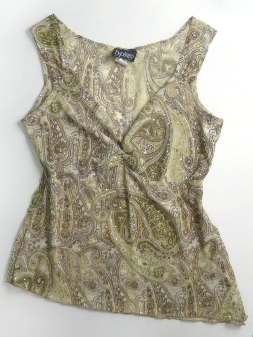Y2K Fairycore Paisley Sweetheart Neck Sheer Mesh Top XL